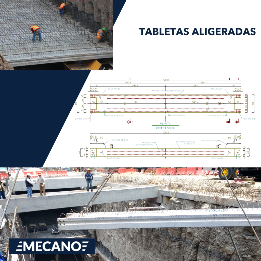 Las tabletas aligeradas son una opción para estructuras que requieren aligerar la carga estructural.